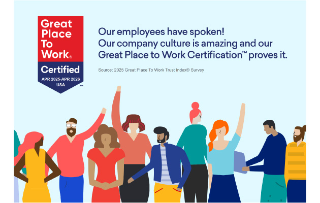 "Our employees have spoken! Our company culture is amazing and our Great Place to Work Certification proves it."